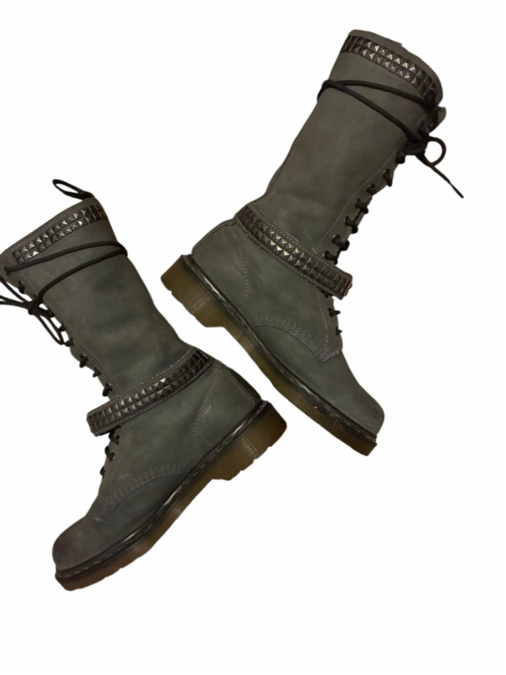 Dr. Martens Janice Gray / Blue Boots Size 8 - Picture 2 of 5